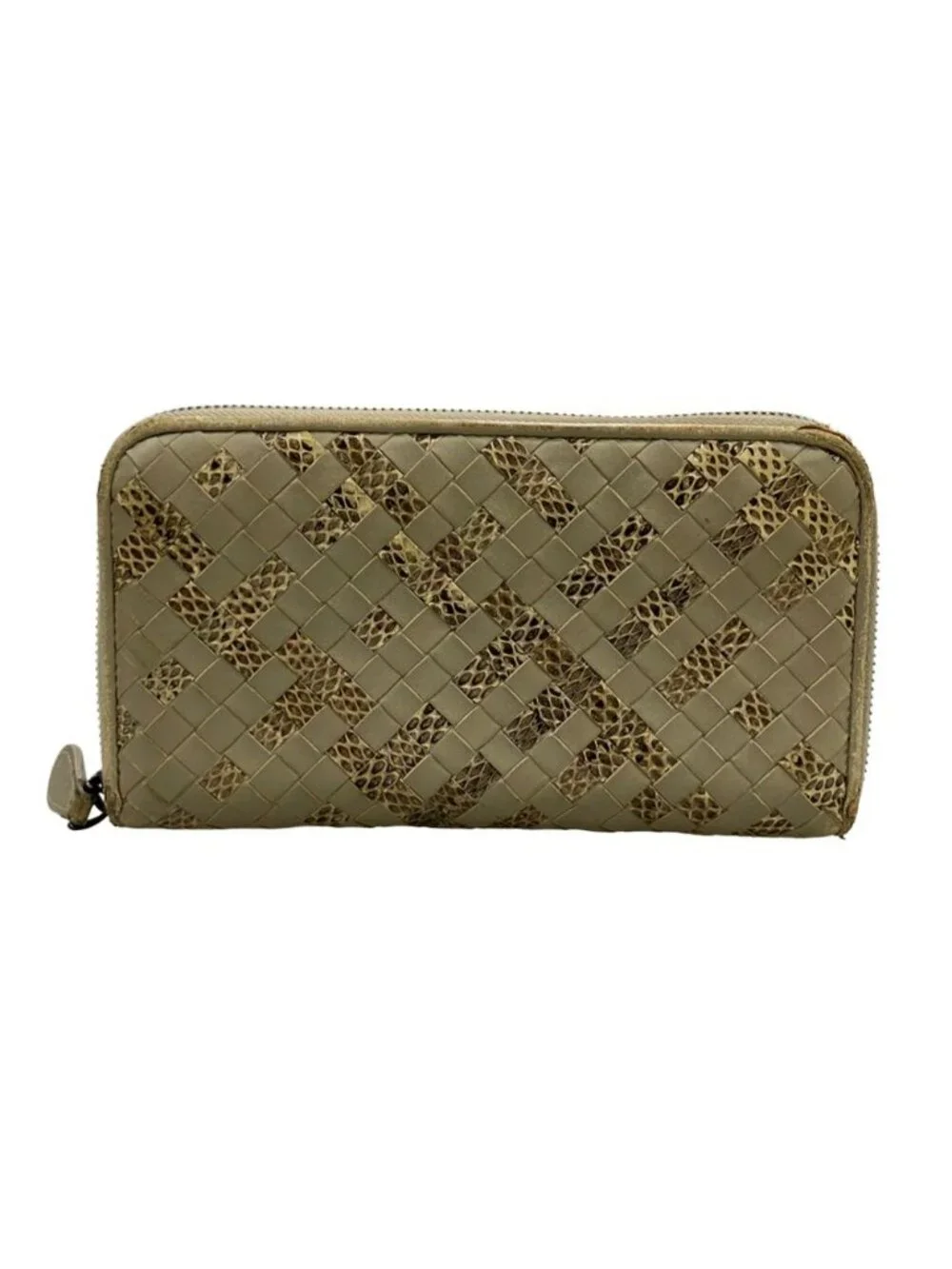 Bottega Veneta Zip Around Wallet Intrecciato